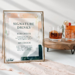 カラフル抽象芸術署名ドリンクの署名 ポスター