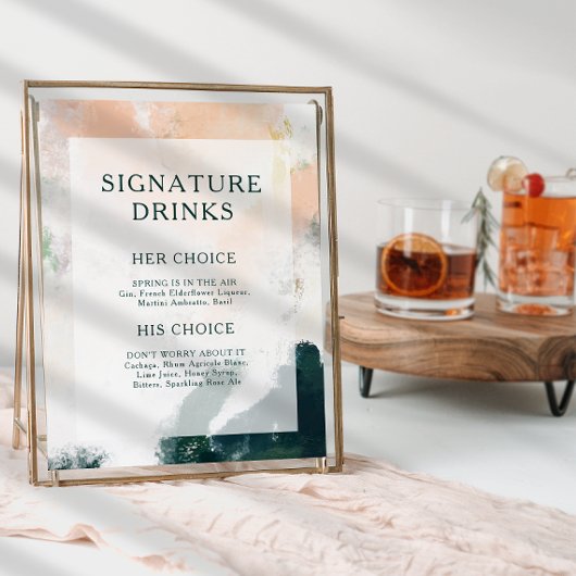 カラフル抽象芸術署名ドリンクの署名 ポスター