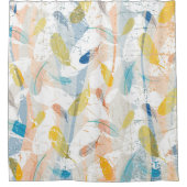 カラフル抽象芸術羽 シャワーカーテン (正面)