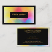 カラフル抽象芸術背景の黒い枠 名刺 (正面/裏面)