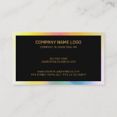 カラフル抽象芸術背景の黒い枠 名刺 (裏面)