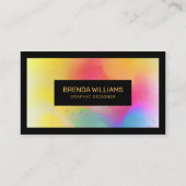 カラフル抽象芸術背景の黒い枠 名刺 (正面)
