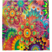 カラフル抽象芸術背景 シャワーカーテン (正面)