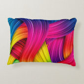 カラフル抽象芸術背景，色，文字列 アクセントクッション (裏面)