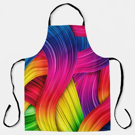 カラフル抽象芸術背景，色，文字列 エプロン (正面)