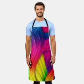 カラフル抽象芸術背景，色，文字列 エプロン (着用した状態)