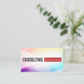 カラフル抽象芸術背景 |赤いバー 名刺 (スタンド正面)