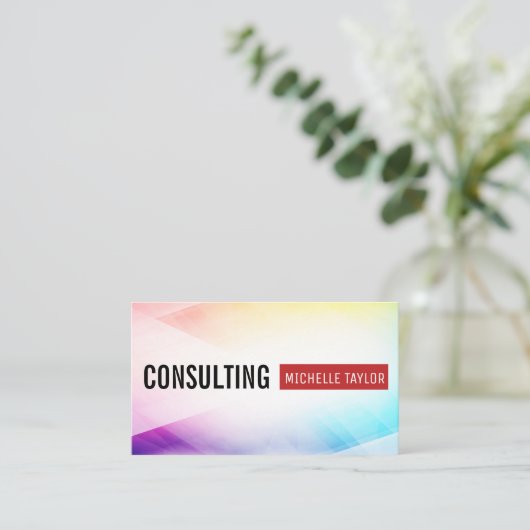 カラフル抽象芸術背景 |赤いバー 名刺 (スタンド正面)