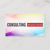 カラフル抽象芸術背景 |赤いバー 名刺 (正面)