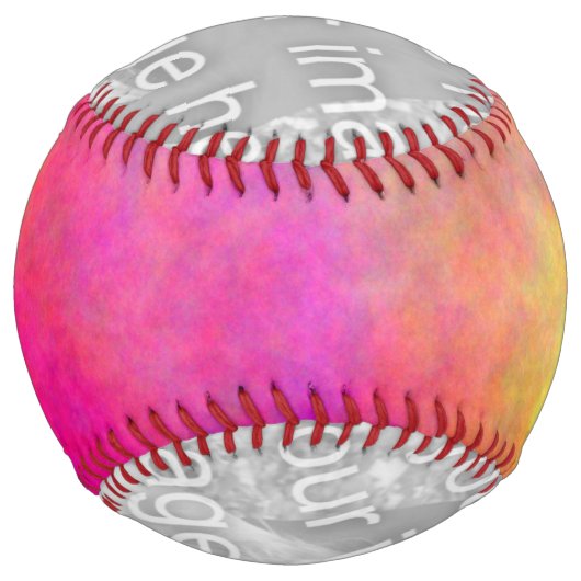 カラフル抽象芸術自分の写真を追加 ソフトボール (裏面)