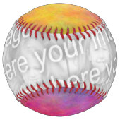 カラフル抽象芸術自分の写真を追加 ソフトボール (正面)