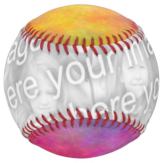 カラフル抽象芸術自分の写真を追加 ソフトボール (正面)