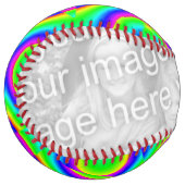 カラフル抽象芸術自分の写真を追加 ソフトボール (正面左)