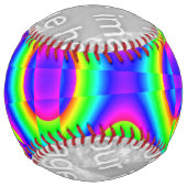 カラフル抽象芸術自分の写真を追加 ソフトボール (裏面)