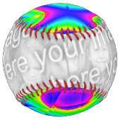 カラフル抽象芸術自分の写真を追加 ソフトボール (正面)