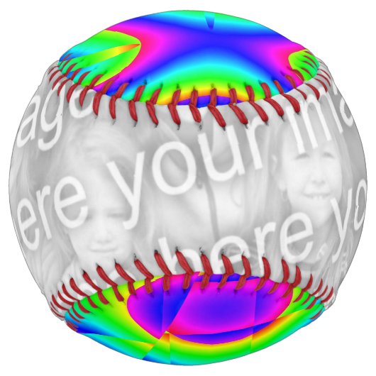 カラフル抽象芸術自分の写真を追加 ソフトボール (正面)