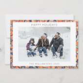 カラフル抽象芸術自然ブルー縁ど家族の写真 シーズンカード (正面)