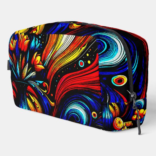 カラフル抽象芸術花デザイン ドップキット (右コーナー)