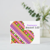 カラフル抽象芸術花ハートスウィート16はがき ポストカード (スタンド正面)