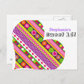 カラフル抽象芸術花ハートスウィート16はがき ポストカード (正面/裏面)