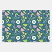 カラフル抽象芸術花柄 ラッピングペーパーシート (正面2)