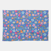 カラフル抽象芸術花模様 キッチンタオル (横)