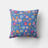 カラフル抽象芸術花模様 クッション (裏面)