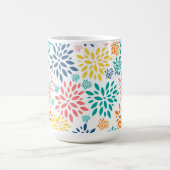 カラフル抽象芸術花模様 コーヒーマグカップ (中央)