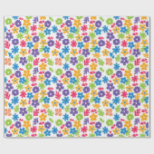 カラフル抽象芸術花模様 ラッピングペーパー (フラット)