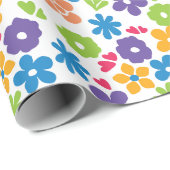 カラフル抽象芸術花模様 ラッピングペーパー (ロールコーナー)