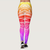 カラフル抽象芸術花火の写真 レギンス (裏面)