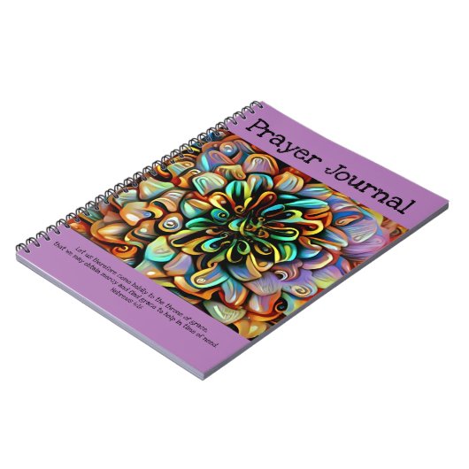 カラフル抽象芸術花祈りの言葉雑誌 ノートブック (左側)