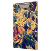 カラフル抽象芸術花自然オリジナル芸術 クリップボード (左)