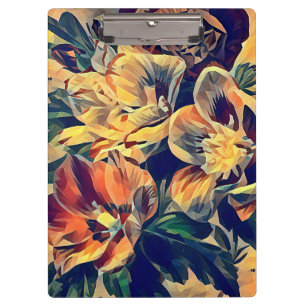 カラフル抽象芸術花自然オリジナル芸術 クリップボード