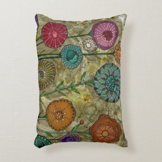 カラフル抽象芸術花装飾用クッション アクセントクッション (正面(垂直))