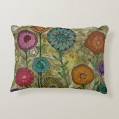 カラフル抽象芸術花装飾用クッション アクセントクッション (裏面)