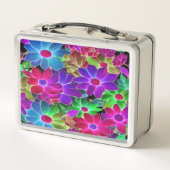 カラフル抽象芸術花#229 - Metal Lunchbox メタルランチボックス (裏面)