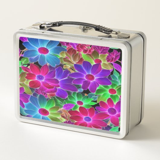 カラフル抽象芸術花#229 - Metal Lunchbox メタルランチボックス (裏面)