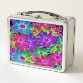 カラフル抽象芸術花#229 - Metal Lunchbox メタルランチボックス (正面)