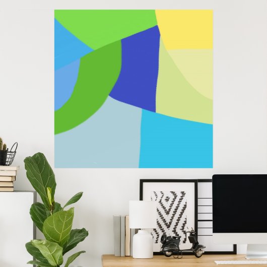 カラフル抽象芸術芸術 ポスター (ホームオフィス)