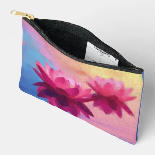 カラフル抽象芸術蓮の花 アクセサリーポーチ (見開き)