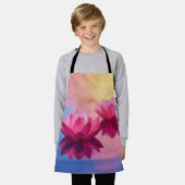 カラフル抽象芸術蓮の花 エプロン (着用した状態)