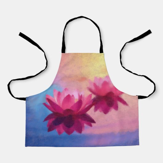 カラフル抽象芸術蓮の花 エプロン (正面)