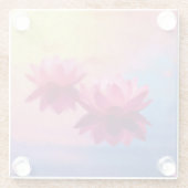 カラフル抽象芸術蓮の花 ガラスコースター (裏面)
