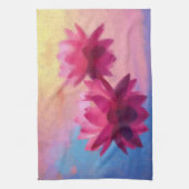 カラフル抽象芸術蓮の花 キッチンタオル (縦)