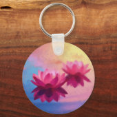 カラフル抽象芸術蓮の花 キーホルダー (裏面)