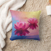 カラフル抽象芸術蓮の花 クッション (ブランケット)
