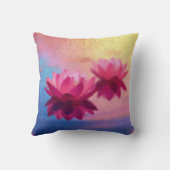 カラフル抽象芸術蓮の花 クッション (裏面)