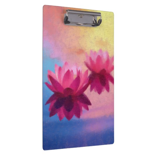 カラフル抽象芸術蓮の花 クリップボード (右)