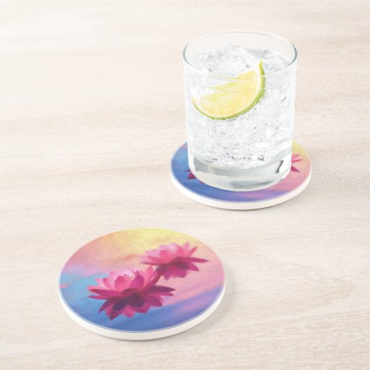 カラフル抽象芸術蓮の花 コースター (側面)